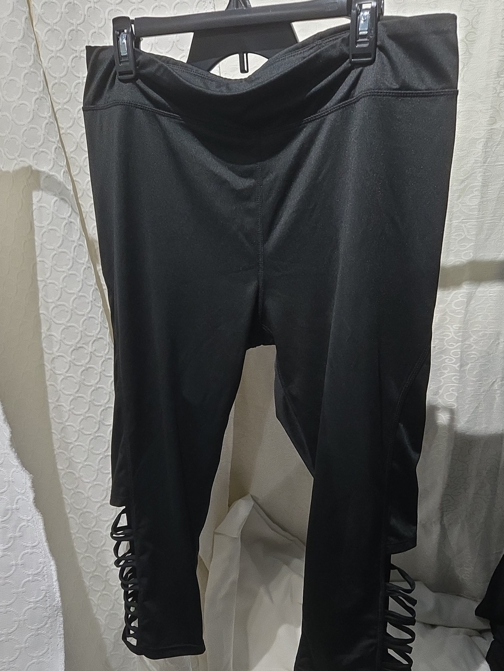 Zone Pro Black Capris with Lattice Side Detail
